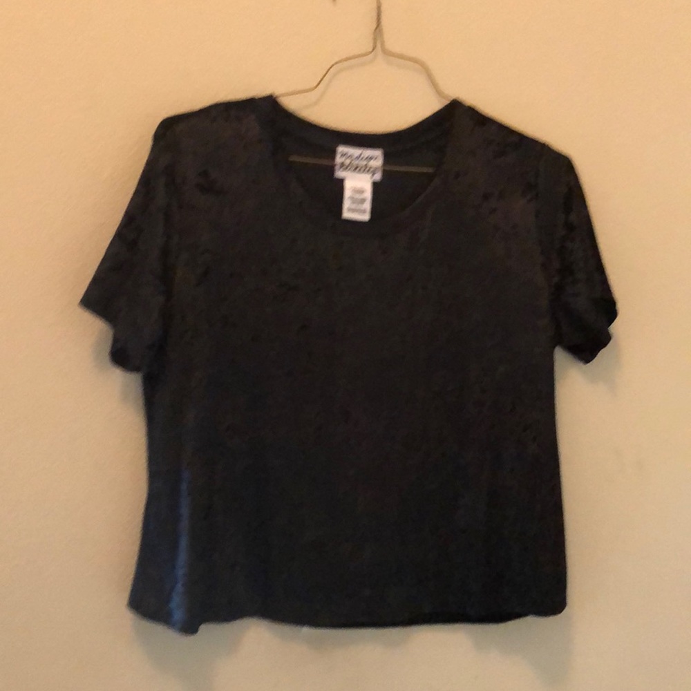 Black crushed velvet top